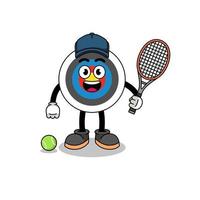 archery target illustration as a tennis player vector