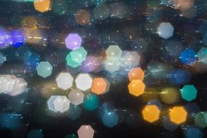 Abstract, Beautiful Bokeh landscape of city at night, Bokeh light and blur city sunset photo