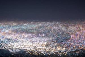 Abstract long exposure, experimental surreal photo, city and vehicle lights at night photo