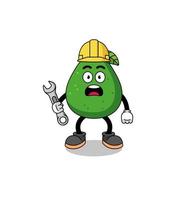 Character Illustration of avocado fruit with 404 error vector