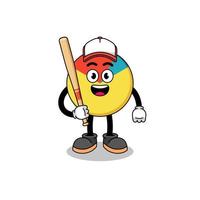 gráfico de dibujos animados de mascota como jugador de béisbol vector