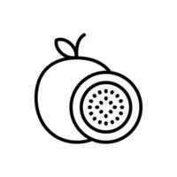 icono de vector de fruta de la pasión