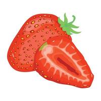 comida saludable y orgánica, un ícono isométrico de fresa vector