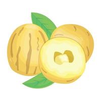 un ícono de melón dulce en estilo isométrico vector