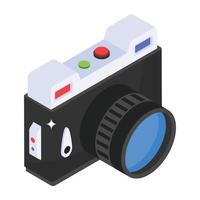 un icono isométrico moderno de cámara digital