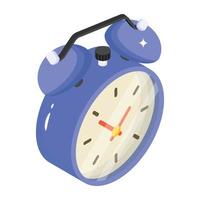 An icon of alarm clock in isometric design vector