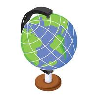 Premium isometric icon vector of table globe