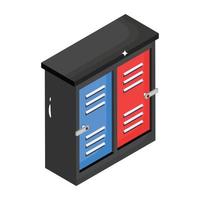 A handy isometric icon of lockers vector