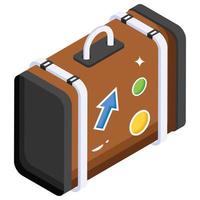 bolsa de viaje, un icono isométrico de maleta vector