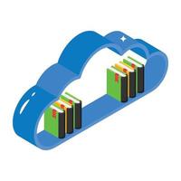 Check this isometric icon of cloud library vector