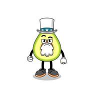 Illustration of avocado cartoon with i want you gesture vector