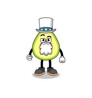 Illustration of avocado cartoon with i want you gesture vector