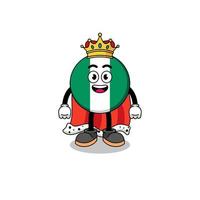 ilustración de la mascota del rey de la bandera de nigeria vector