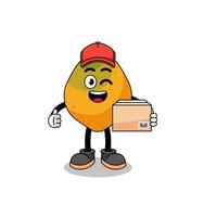 papaya fruit mascot cartoon as an courier vector