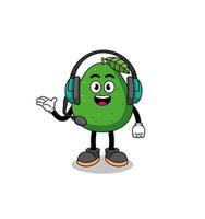 Mascot Illustration of avocado fruit as a customer services vector