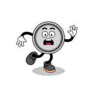 slipping button cell mascot illustration vector