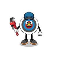 archery target illustration cartoon as a plumber vector