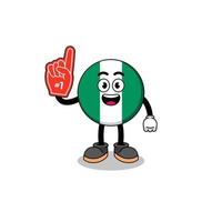 Cartoon mascot of nigeria flag number 1 fans vector