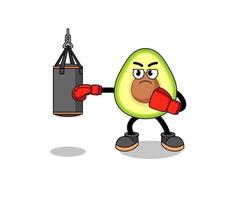 ilustración de boxeador de aguacate vector