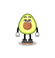 avocado cartoon couple with shy pose vector