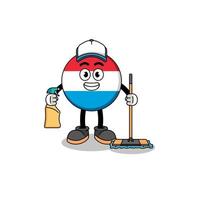 Character mascot of luxembourg as a cleaning services vector