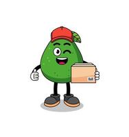 avocado fruit mascot cartoon as an courier vector