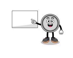 button cell illustration doing a presentation vector