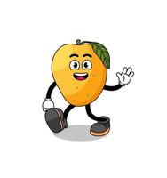 dibujos animados de fruta de mango caminando vector