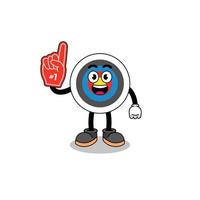 Cartoon mascot of archery target number 1 fans vector