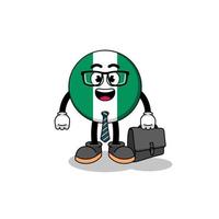 nigeria flag mascot as a businessman vector