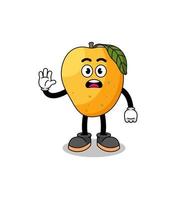 mango fruit cartoon illustration doing stop hand vector