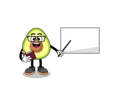 Mascot cartoon of avocado teacher vector