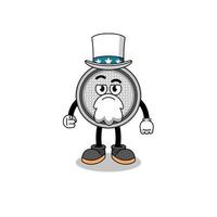 Illustration of button cell cartoon with i want you gesture vector