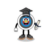 archery target mascot with graduation pose vector