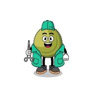 Illustration of durian fruit mascot as a surgeon vector