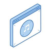 Online melody, an isometric icon of music website vector