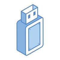 External storage, an isometric icon of USB vector