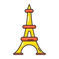 echa un vistazo a este icono plano de la torre eiffel vector