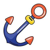 Flat icon of anchor is up for premium use vector