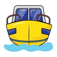 Catch a sight of boat icon, flat vector