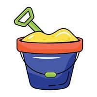 Ready to use flat icon of sand bucket vector