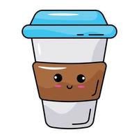 A cute coffee cup icon designed in flat style vector