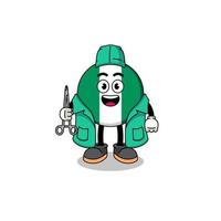 Illustration of nigeria flag mascot as a surgeon vector