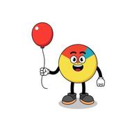 Cartoon of chart holding a balloon vector