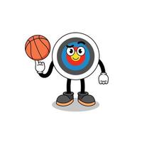 archery target illustration as a basketball player vector