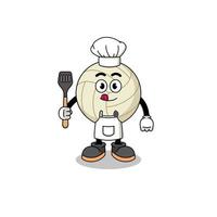 Mascot Illustration of volleyball chef vector