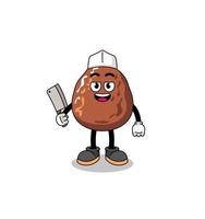 Mascot of date fruit as a butcher vector