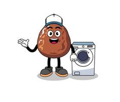 date fruit illustration as a laundry man vector