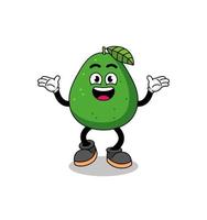 avocado fruit cartoon searching with happy gesture vector