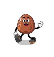 date fruit cartoon walking vector